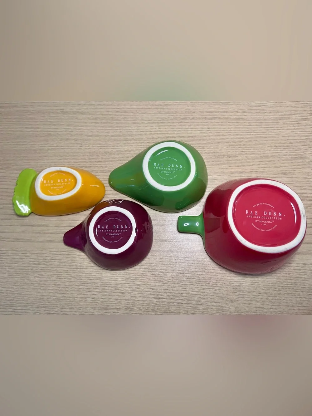 Rae Dunn Vegetable Measuring Cups - Ceramic - Stacking - NWT